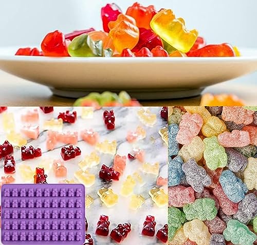 2 Piece Gummy Bear Silicone Molds For Chocolate Candy (Purple) - color: Purple