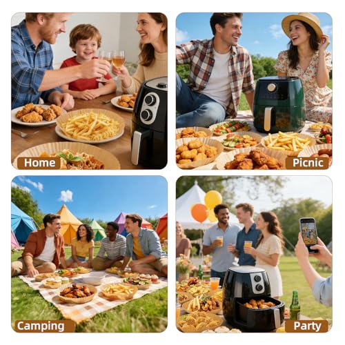 150Pcs Air Fryer Liners, 8 Inch Square Unbleached Parchment Paper - Food Grade, Non-Stick & Oil Proof for 5-8 QT Air Fryer, Oven, Microwave, Baking