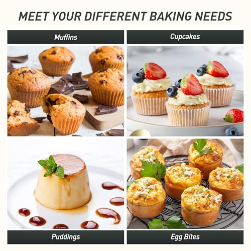 Socisen 2 Pack 24 Cups Silicone Mini Muffin Pan with Metal Reinforced Frame Silicone Molds Cupcake Cake Baking Cheesecake Pans Cookie Baking Chocoflan Cupcake Mold Mini Bundt Cake Pan Women Gift - color: Cream, size: 2pc: 24-Cup Mini