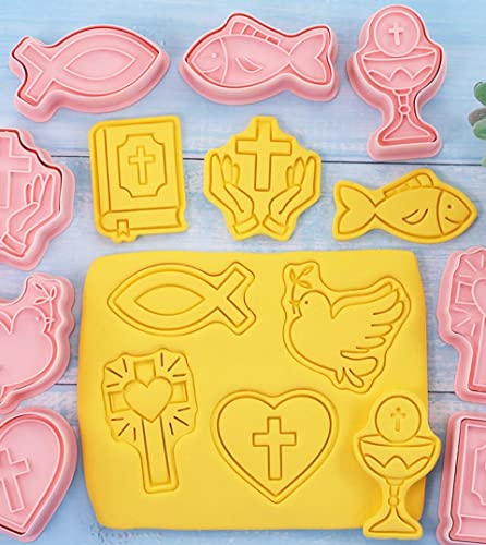 8 pcs Christian Bible Cookie Cutters,Cross Biscuit Cutter (Cross 1227A) - color: Cross 1227A