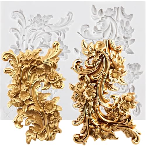 Lingzhi Baroque Fondant Mold Curlicues Scroll Lace Silicone Molds - color: Style A