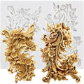 Lingzhi Baroque Fondant Mold Curlicues Scroll Lace Silicone Molds - color: Style A