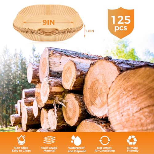 250 Pcs 9" Square Air Fryer Liners Disposable for 8-12QT, Parchment Paper - size: 9"Square