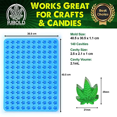 Marijuana Leaf Silicone Candy Mold - Half Sheet - size: Leaf