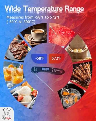5-Pack Foldable Instant Read Digital Meat Thermometer, ±1°F Accuracy