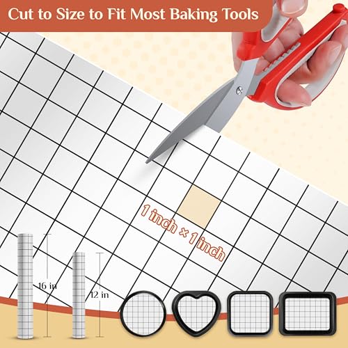 GTJ Silicone Baking Mat Roll, Reusable Baking Sheet Liners, 12 in x 6 ft - color: White + Black Line, size: 72"L x 12"W