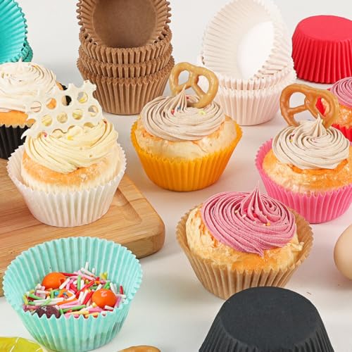 Caperci Standard Pink Cupcake Liners for Baking Paper Muffin Cups 200pcs - color: Pink
