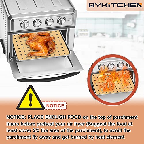 BYKITCHEN 9x11 Inch Perforated Air Fryer Parchment Paper Liners, 100pcs - size: 9x11inch