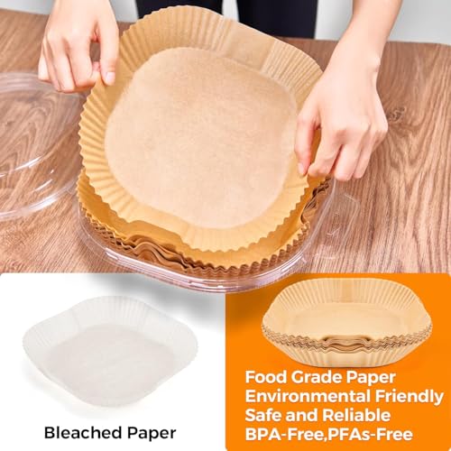 100Pcs 6.5IN Square Air Fryer Paper Liners Disposable for 3-5 QT - size: 6.5"Square