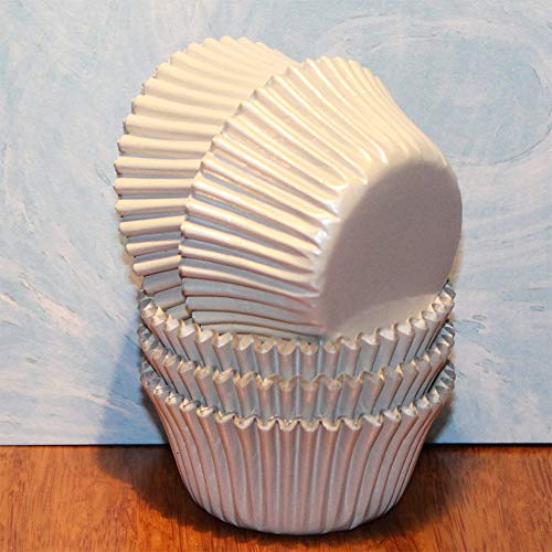 Gifbera Standard White Foil Cupcake Liners Paper Baking Cups 200-Count - color: White