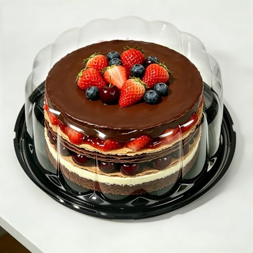 6 Pack Disposable Cake Containers with Lids,10" Plastic Cake Stand with Lid - size: 10 Inches-6 Pack