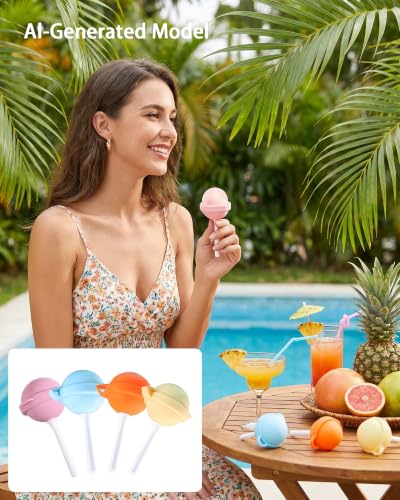 Silicone Lollipop Ice Cream Maker Molds, 4-Pack