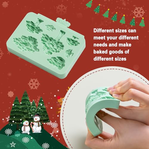 Christmas Tree Fondant Cake Decoration Silicone Molds Set of 2 - color: 2 Pieces