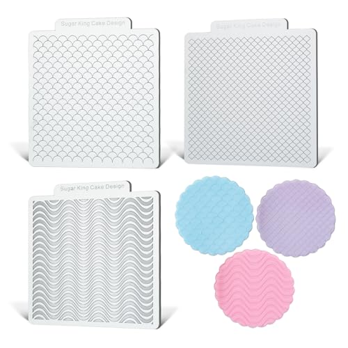 KALAIEN 3 Pack Cookie Embosser Set, Fondant Impression Mats-Style 1 - color: Style 1