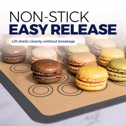 Macaron Baking Mat Silicone Non Stick, Half Sheet Reusable Pack of 4 Gray - color: Macaron Baking Mats Gray, size: 1/2 Size Pack of 4