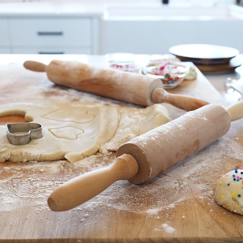 Beille Classic Bakers Solid Lotus Wood Rolling Pin for Pie Crust Pizza Dough Cookies Kitchen Essentials (2 Sizes) (15 Inch) - size: 15 Inch