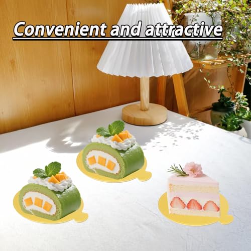9cm/3.54inch 100Pcs Round Golden Mini Cake Board, Mousse Base Paper Plates Dessert Boards, Durable Circle Dessert Boards for Baking Parties/Cake Enthusiast - size: 9cm/3.54inch Round