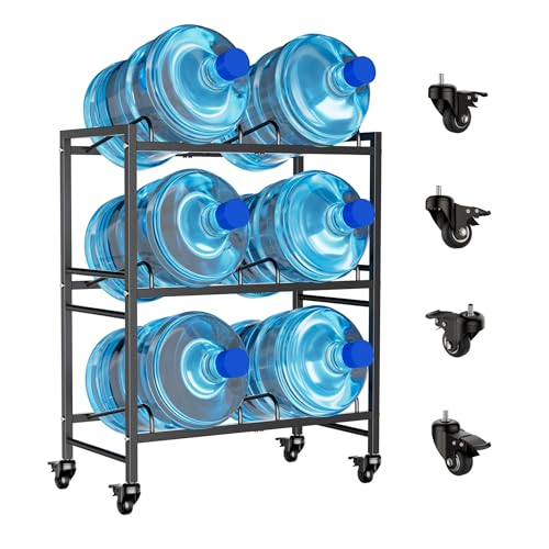 5 Gallon Water Jug Holder, 3-Tier Heavy Duty Double Row Water Jug Stand - size: 3 Tier-Double Row