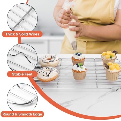 Homikit 16.6 x 11.5’’ Large Cooling Rack, 2 Pack Stainless Steel Wire Rack - size: 16.6*11.5 Inch