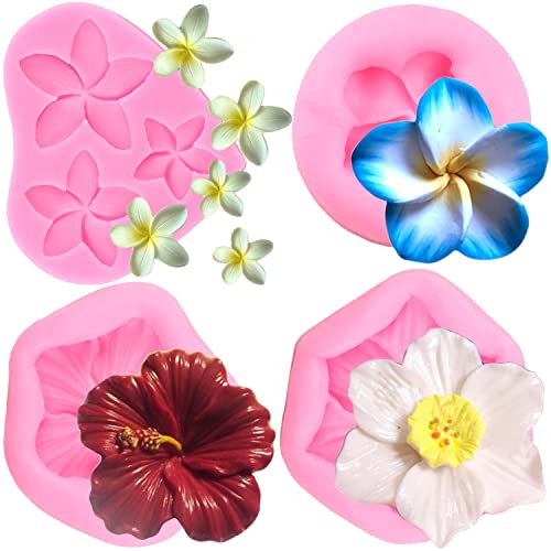 ZiXiang Plumeria Flower Silicone Mold Hibiscus Flower Fondant Mold - color: Style D