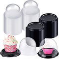 Honeydak 50 Pcs Clear Individual Cupcake Boxes Container Cupcake Holder
