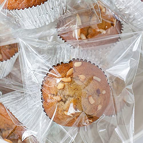 Morepack 6x6 In Cookie Bags Clear Self Sealing Cellophane Treat Bags 200Pcs - size: 6x6 Inch (Pack of 200)
