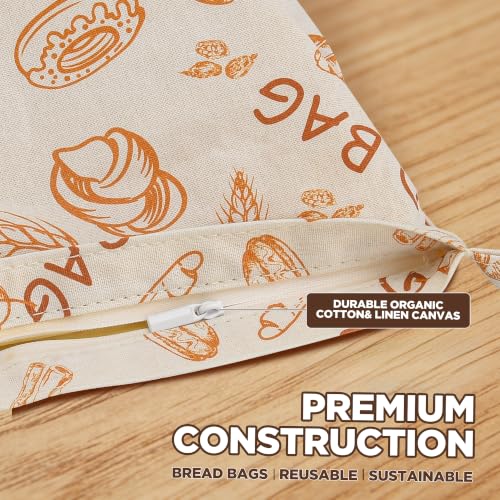 Beeswax Bread Bags for Homemade Sourdough Bread,Reusable Storage Bag