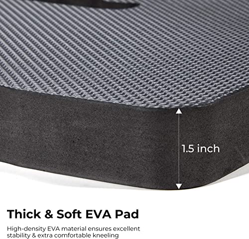 Ohuhu Premium Thick Kneeling Pad, 2-Pack Large Comfortable Gardening Knee Mat with 2 Different Surfaces, Extra Thick Knee Cushion Kneeler for Gardening Work Baby Praying, Gifts for Women Men Seniors - color: Black