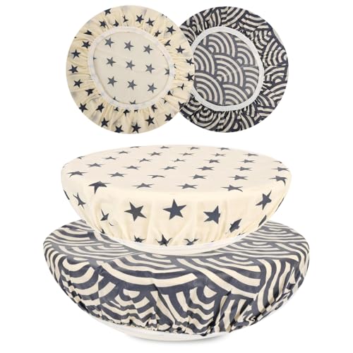 2Pcs 10inch Reusable Beeswax Elastic Bowl Covers for Bread Proofing - style: star