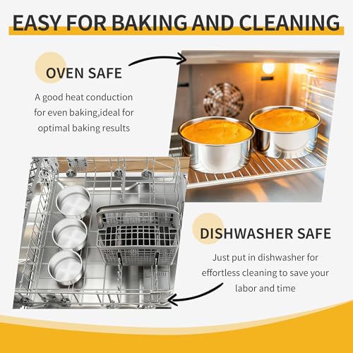 TeamFar 5 Inch Cake Pan Set of 3, Stainless Steel Small Layer Cake Pans Tin - size: 5 inch
