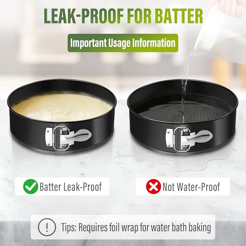 Vakoo Springform Pan Set, Removable Bottom for Easy Release, 4/7/9 Inch - size: 4+7+9 Inch