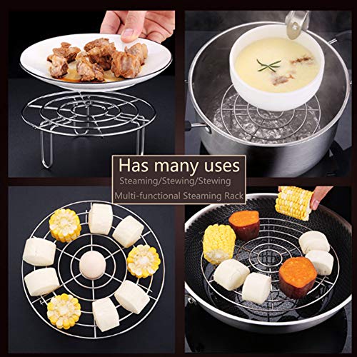 Steam Rack, Heavy Duty Steaming Rack Stand, Stainless Steel Round Steamer Cooling Rack Trivet, Pot Steamer Insert Food Stand, Steaming Cookware Accessories(SIZE:15.5cm/6.1in) - size: 15.5cm/6.1in