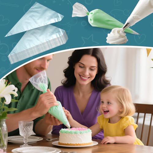10 Inch Disposable Piping Bags 200PCS, Icing Piping Bags for Frosting, Thickened Non-Slip and Anti-Burst Pastry Bags for all Size Tips Couplers and Baking Cookies Candy Supplies Kits - size: 10 inch