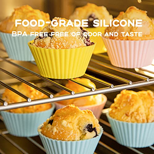 16 Pack Silicone Cupcake Liners, Reusable Cake Pop Mold