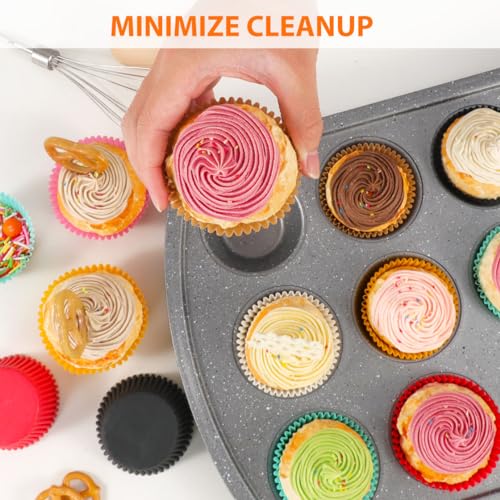 Caperci Standard Cupcake Liners for Baking Paper Muffin Liners Cups 200pcs - color: Natural