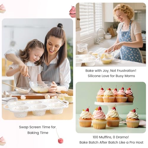 Silicone Jumbo Muffin Pan with Metal Frame, Non Stick Food Grade Silicone Large Muffin Pan Set of 2, with Handles 6 Cup,BPA-Free and Dishwasher Safe, Jumbo Cupcake Pans - size: Jumbo: 6cups-2Pack