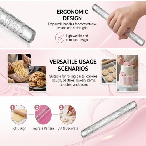 Rengue Birthday Theme Embossed Acrylic Rolling Pin, Dough Roller (#11) - size: 51035 birthday