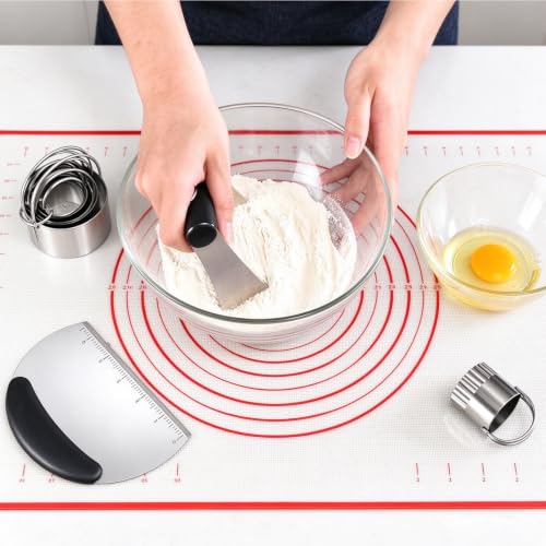Stainless Steel Biscuit Cutter Set, Pastry Scraper, Dough Blender(7Pcs) - size: 7 Pcs