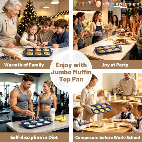 4 Inch Jumbo Silicone Muffin Top Pan with Frame Non Stick Egg Mold Baking - color: Gray