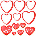 6-Piece Heart Cookie Cutter Set, Plastic Baking Molds