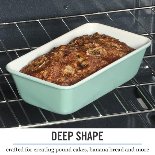 Martha Stewart Gallen 9 Inch Nonstick Carbon Steel Loaf Pan – Teal, Durable Bakeware for Even Baking and Easy Release - color: Teal, size: 9" Loaf Pan