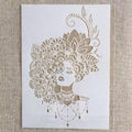 TIAMECH A4 Reusable Mandala Lady Stencil for Painting - style: Jewellery Girl