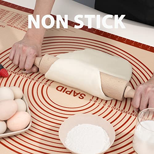 Sapid Thick Silicone Pastry Mat Baking Dough Rolling Extra Large 20" x 28" - color: Red, size: 28"L x 20"W
