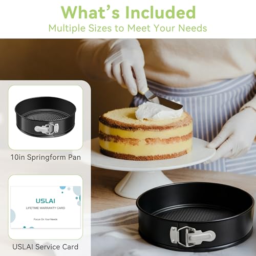 USLAI 10 Inch Springform Pan, Nonstick & Leakproof - size: 10 Inch