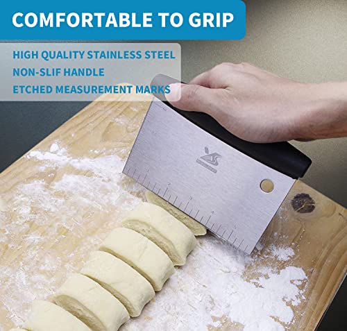 MSY BIGSUNNY Dough Scraper Baking Pastry Cutter Good Grip Pastry Scraper Chopper Stainless Steel Dough Cutter - size: 13 CM Dough Scraper