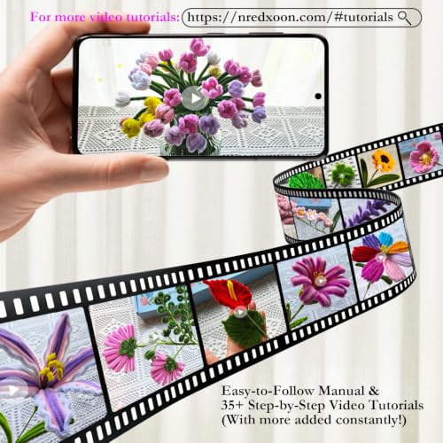 1300Pcs Pipe Cleaner Flowers Kit with Glue Gun, DIY Crafts Bouquet ASMR - color: Colorful