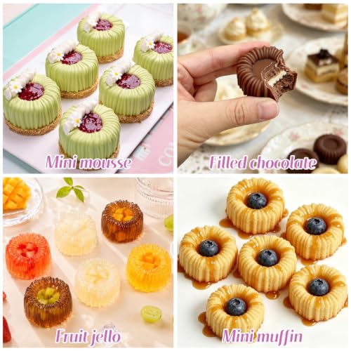 Cylinder Coil Silicone Baking Mold, 3D Round Mini Mousse Cake Molds - color: White(15-Cavity)