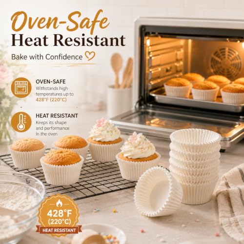 Mini Cupcake Liners,500 pcs White Mini Muffin Liners for Baking - color: White（500pcs）