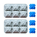 2PCS Silicone Bulldog Molds, 6 Cavity Bulldog Chocolate Molds for Candy - color: Blue(R0174)