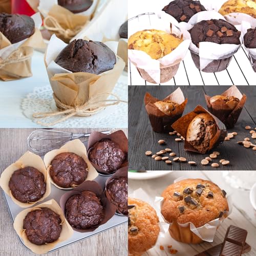 400pcs Tulip Cupcake Liners for Baking Cups Greaseproof Tulip Muffin Liners Premium Muffin Baking Cups Liners Holders for Party, Christmas, Weddings, Birthday